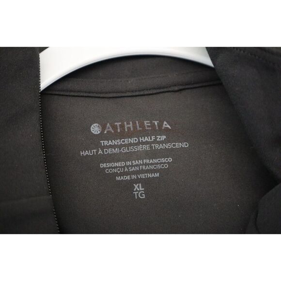Athleta 88373-00 Women's Sz XL Black Transcend Half Zip Long Sleeve Top - Picture 3 of 13